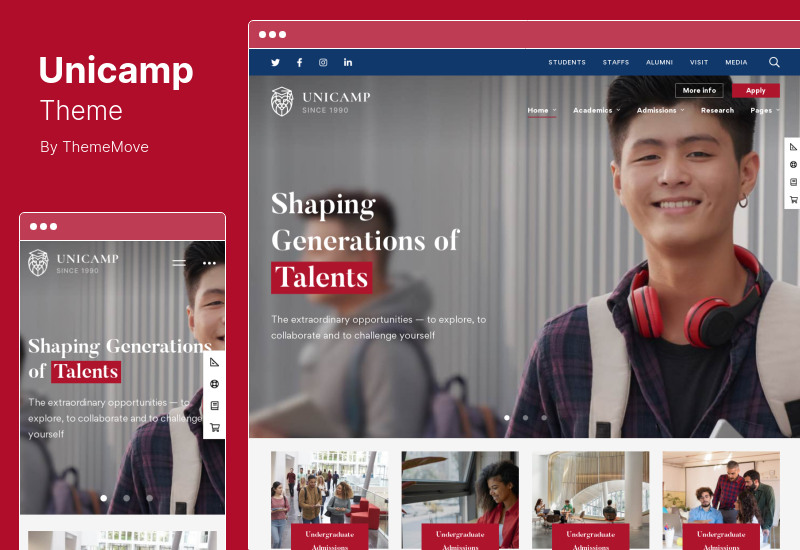 ธีม Unicamp - ธีม WordPress ของมหาวิทยาลัยและวิทยาลัย
