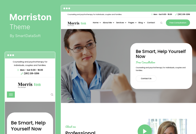 Morriston Theme - 心理学者とカウンセリングの WordPress テーマ