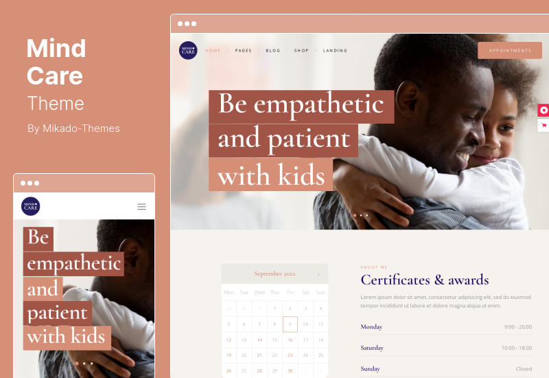 MindCare テーマ - 心理学とカウンセリングの WordPress テーマ
