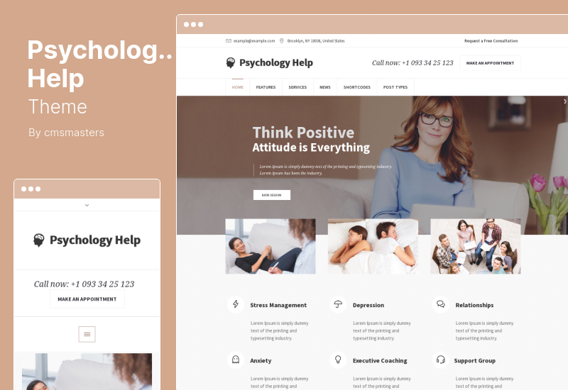 Psychology Help Theme - 心理学者と精神療法のための医療用 WordPress テーマ