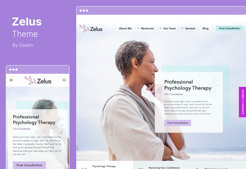 Zelus テーマ - 心理カウンセリングの WordPress テーマ