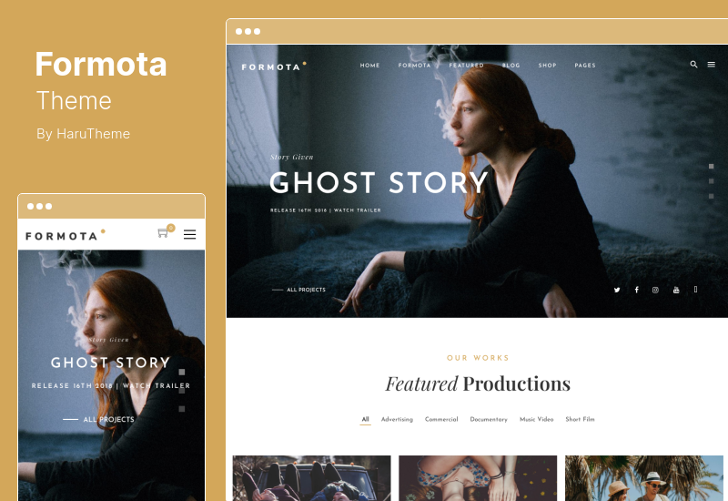 ธีม Formota - สตูดิโอภาพยนตร์และผู้สร้างภาพยนตร์ WordPress Theme