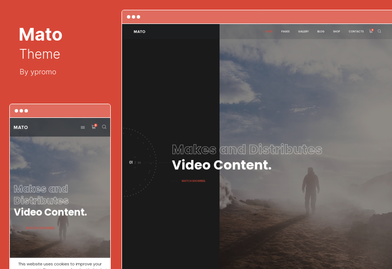 ธีม Mato - สตูดิโอภาพยนตร์และผู้สร้างภาพยนตร์ WordPress Theme