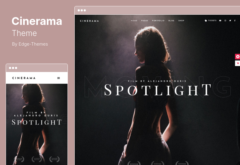 ธีม Cinerama - สตูดิโอภาพยนตร์และผู้สร้างภาพยนตร์ WordPress Theme