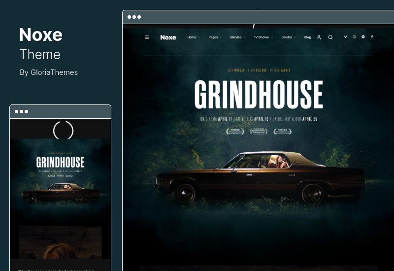 Noxe Theme - สตูดิโอภาพยนตร์และผู้สร้างภาพยนตร์ WordPress Theme