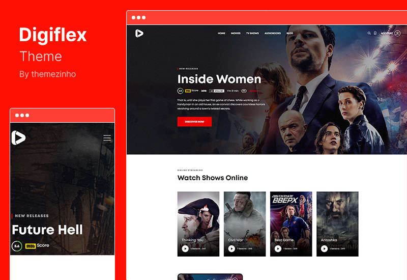 Digiflex Theme - สตรีมมิ่งภาพยนตร์ออนไลน์ WordPress Theme