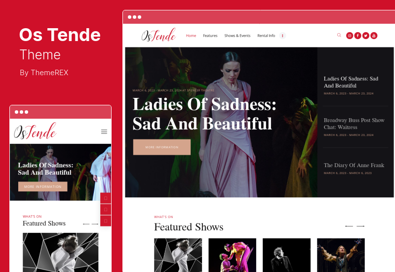 OsTende Theme - School of Arts & Theatre WordPress テーマ