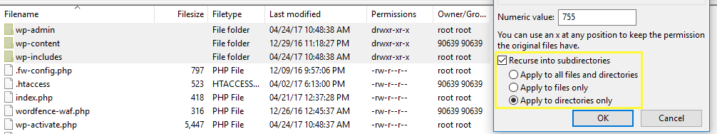 将您的新设置应用到每个 WordPress 文件夹。