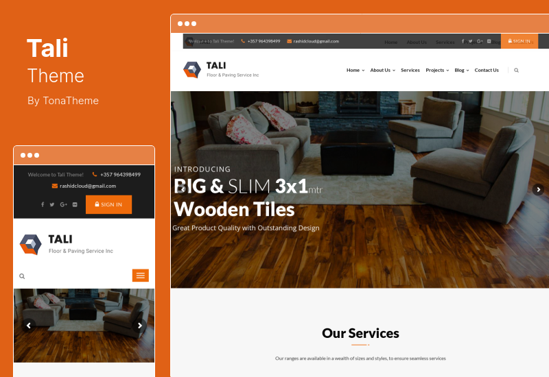Tali-Thema - WordPress-Theme für den Pflasterdienst
