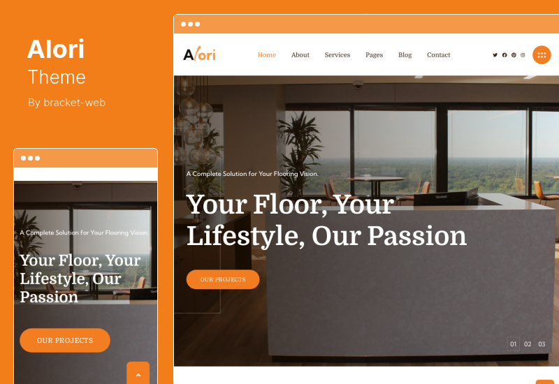 Alori-Thema - WordPress-Theme für Bodenbeläge und Fliesen