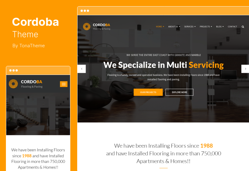Cordoba-Thema - WordPress-Theme für Pflasterdienste