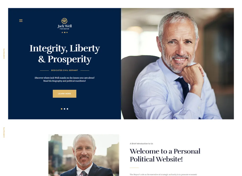Jack Well - แคมเปญการเลือกตั้ง & ธีม WordPress ทางการเมือง