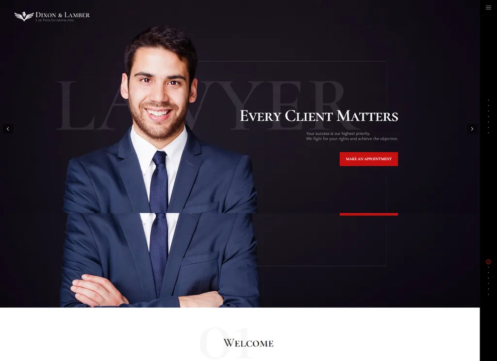 Dixon & Lamber - บริษัทกฎหมาย WordPress Theme