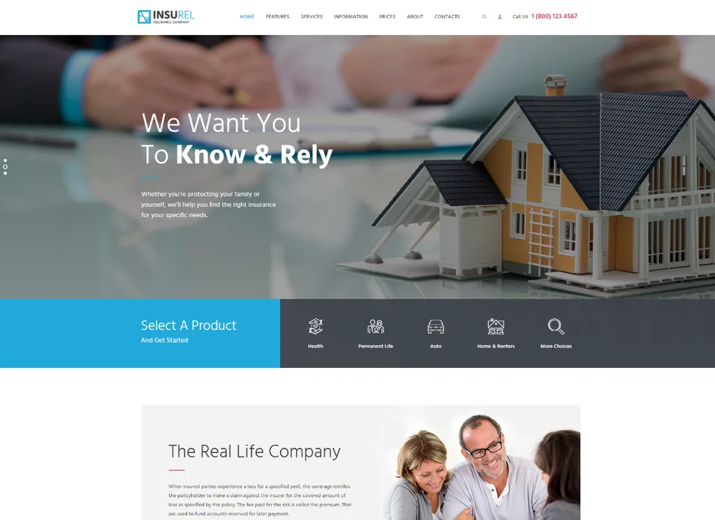 InsuRel - ธีม WordPress ประกันภัยและการเงิน