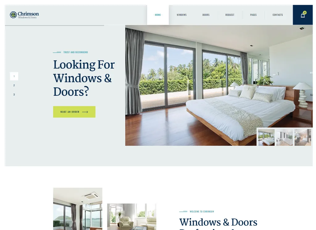Carmesí | Tienda de servicios de Windows y puertas Tema de WordPress + Elementor