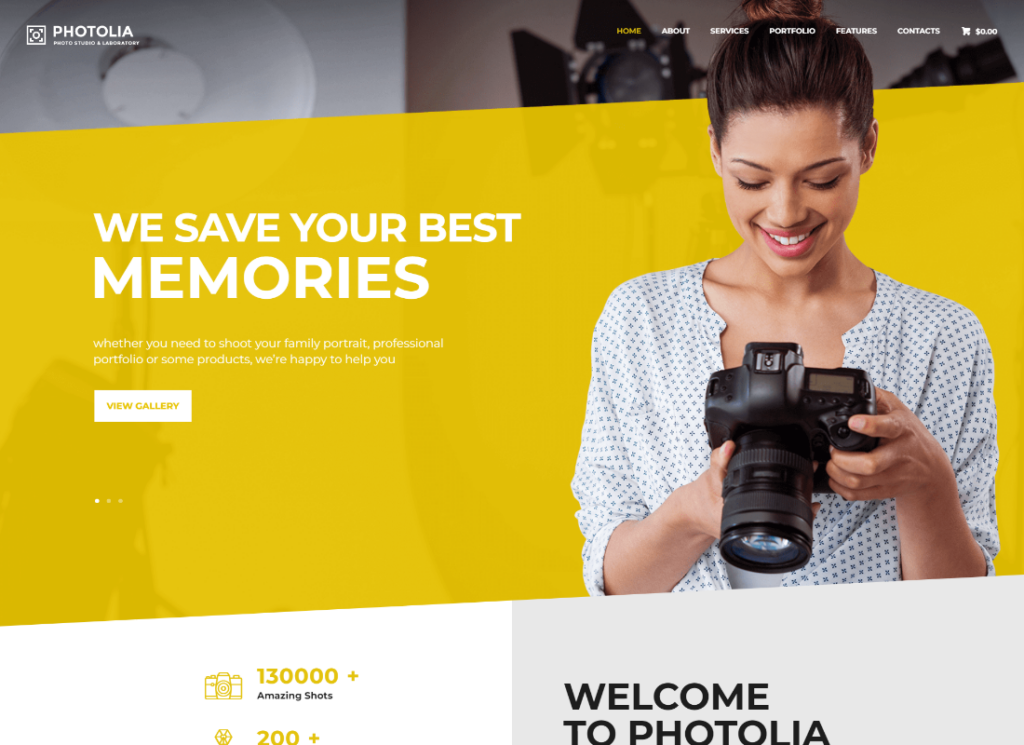 Photolia - тема WordPress для фотокомпании и магазина материалов
