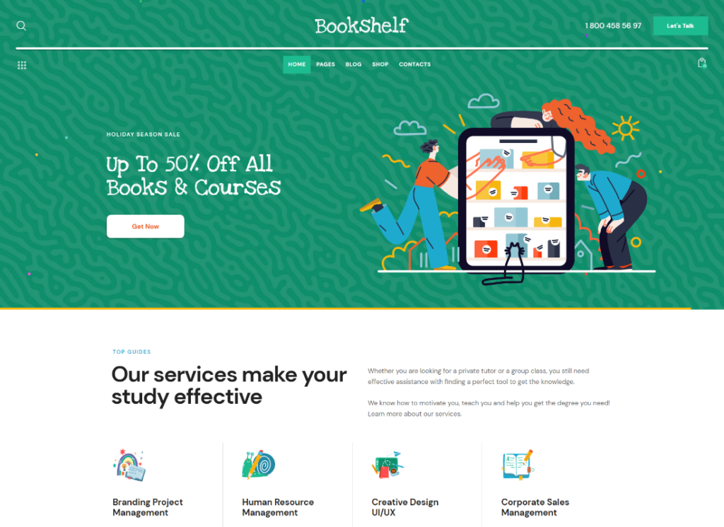 Bookshelf - ثيم WordPress لمتجر الكتب والوسائط على الإنترنت