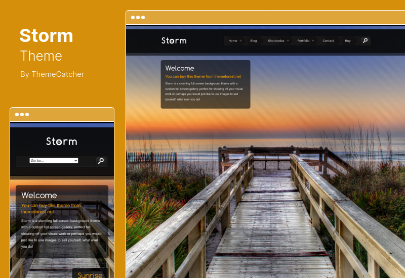 Storm Theme - Tema WordPress Latar Belakang Layar Penuh
