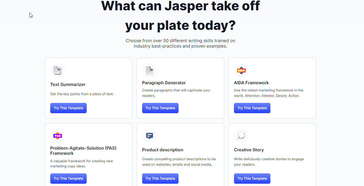 modèle d'écriture jasper aka jarvismodèle