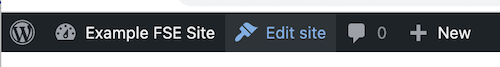 Opzione di modifica del sito nel menu in alto