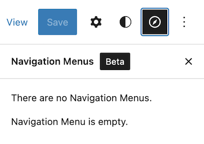 Menu di navigazione del modello che stiamo modificando