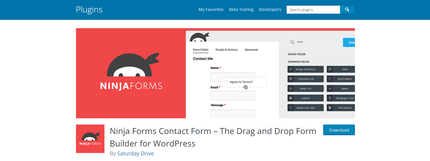 Ninjaforms - Plugin Pembuat Formulir WordPress