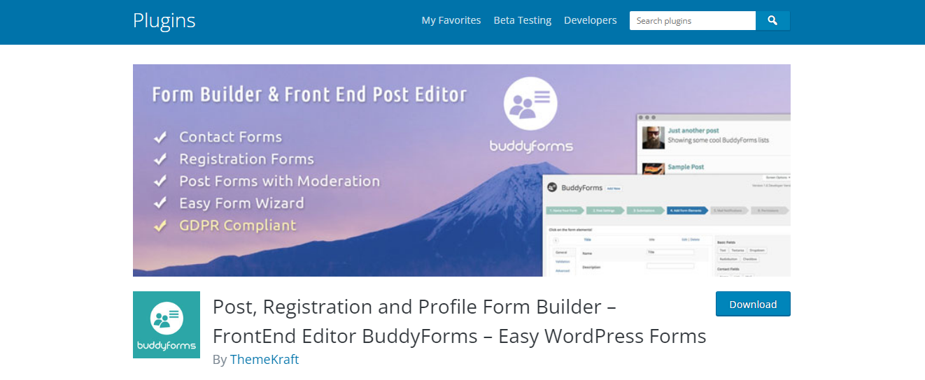 BuddyForms - Plugin Pembuat Formulir WordPress