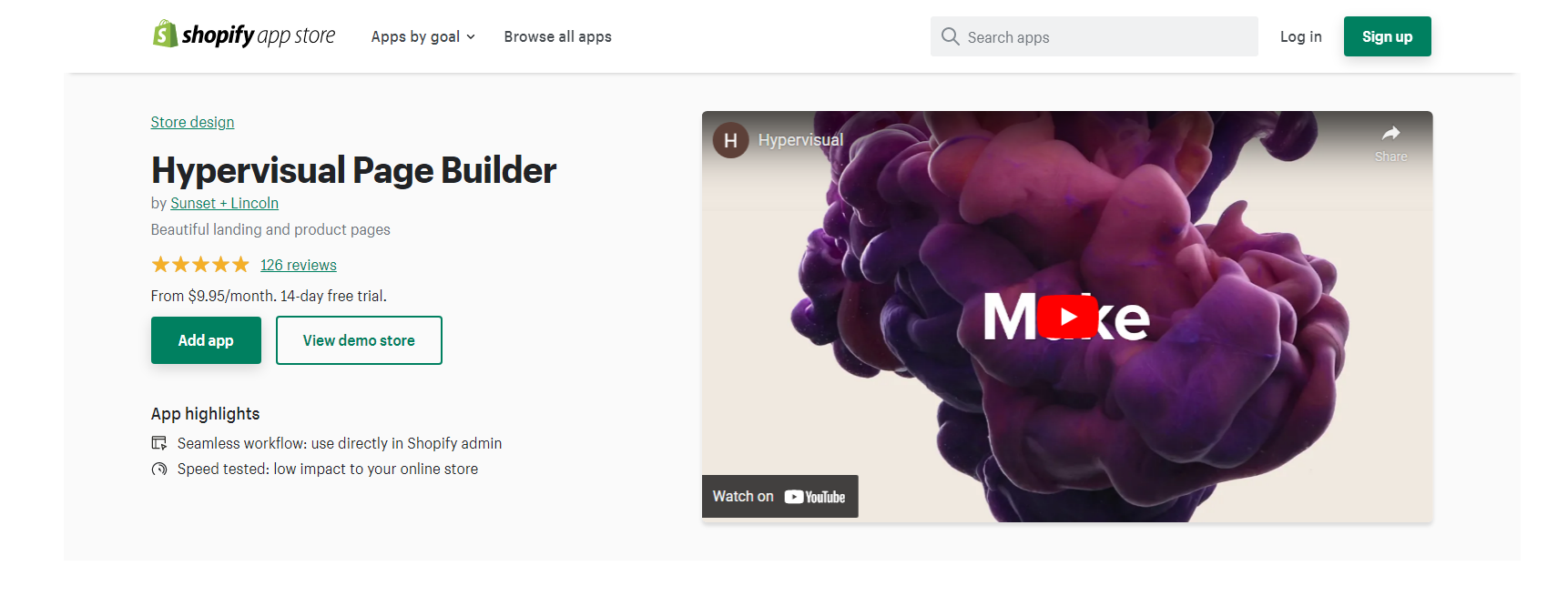 Hypervisual - Generator de pagini Shopify