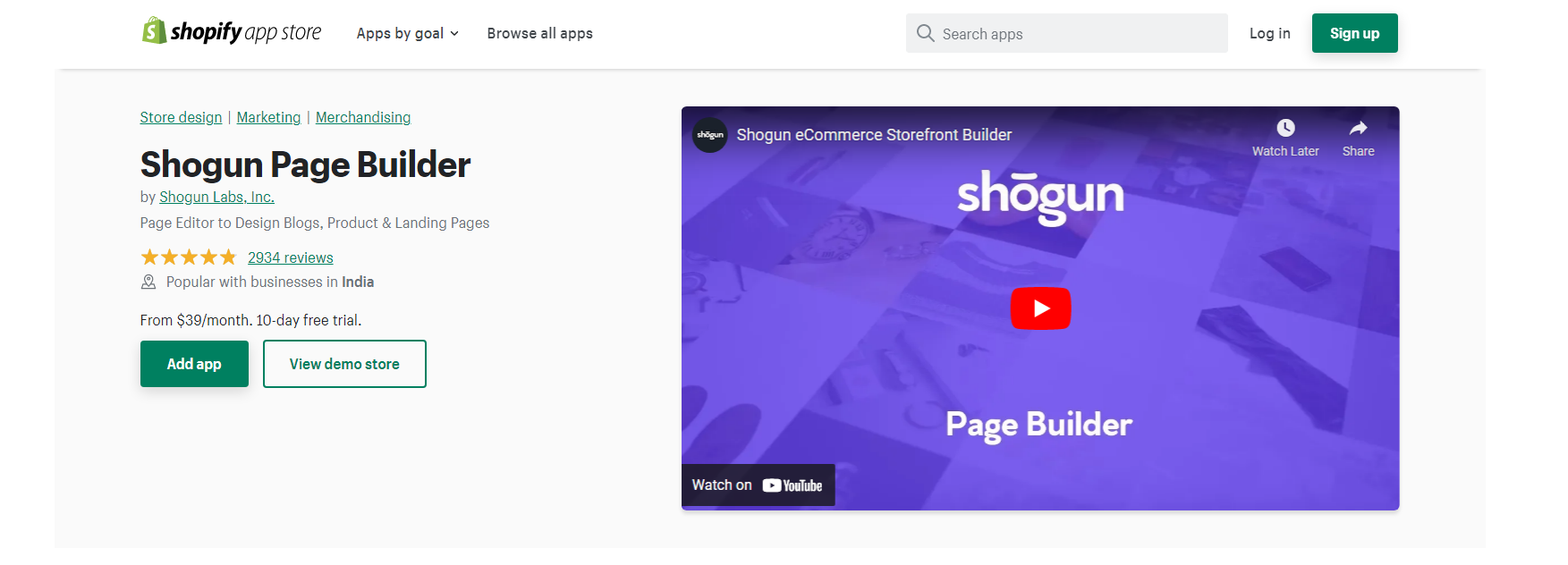 Shogun Page Builder - Generator de pagini Shopify