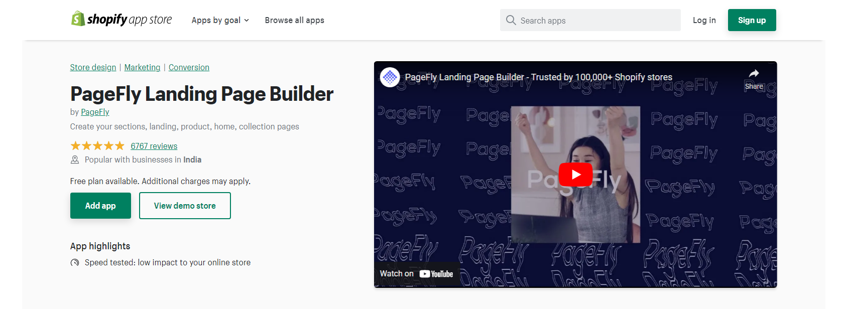 PageFly - Creator de pagini Shopify