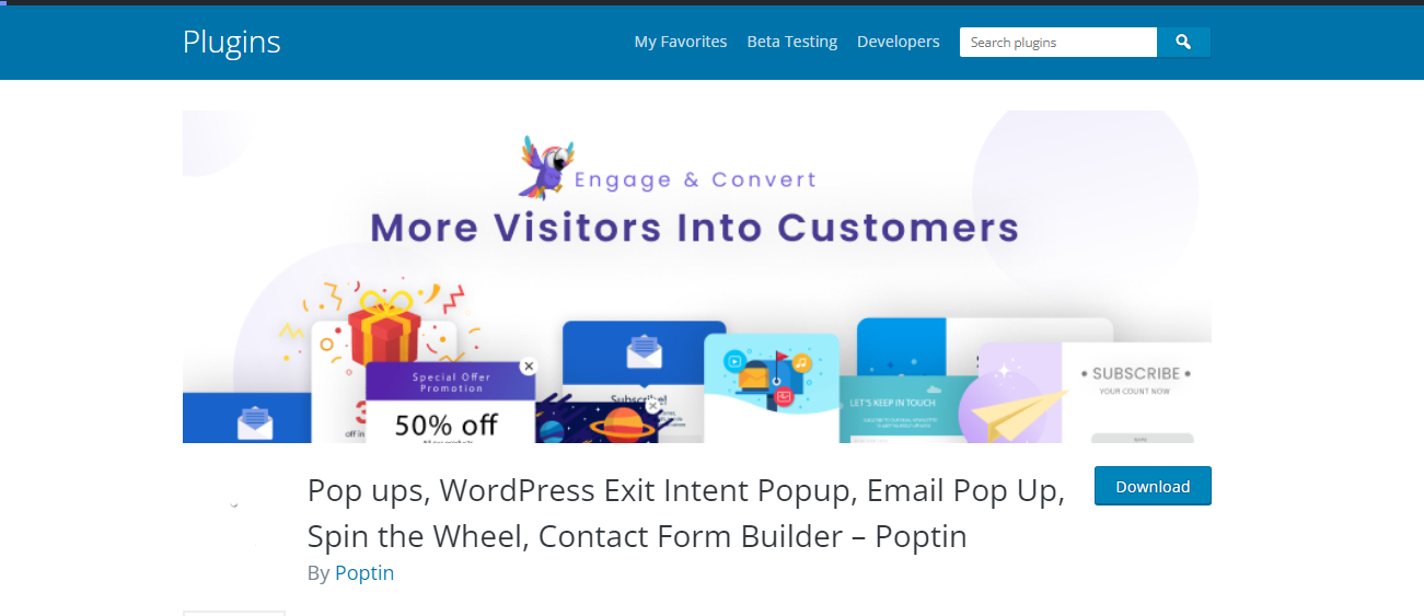 Poptin - pluginuri pop-up WordPress