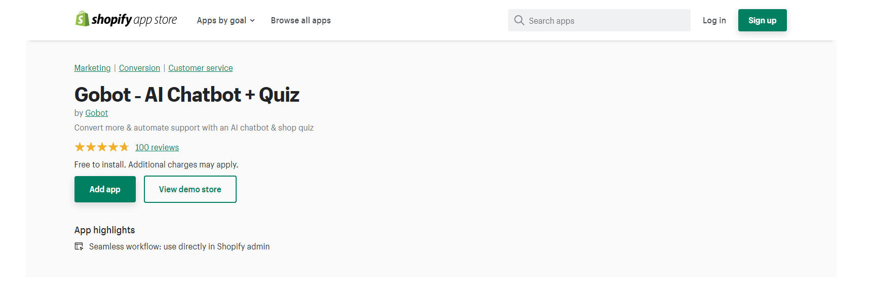 Gobot - aplicativo de bate-papo ao vivo da Shopify