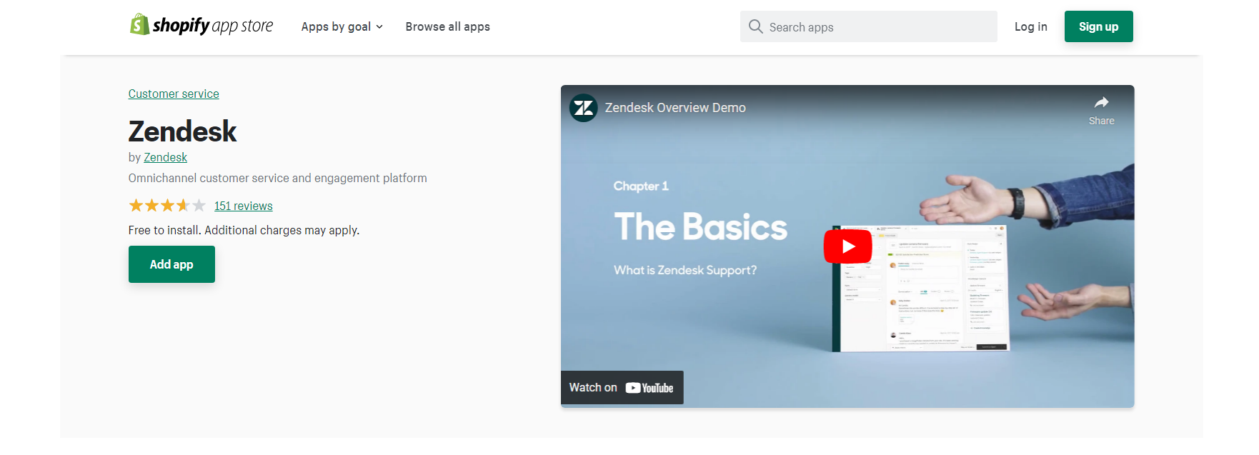 Zendesk - aplicativo de bate-papo ao vivo da Shopify