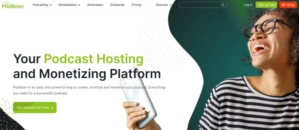 I migliori costruttori di siti Web Podcast: homepage Podbean