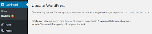 최대 실행 시간 Wordpress
