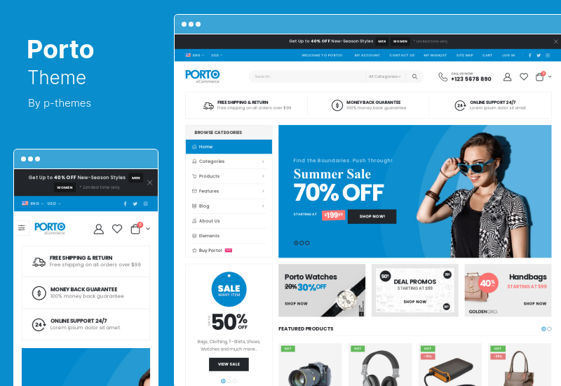 Porto テーマ - 多目的 & WooCommerce テーマ