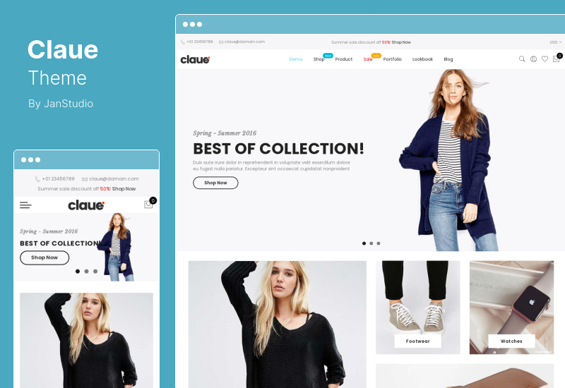Claue テーマ - クリーンで最小限の Elementor WooCommerce テーマ