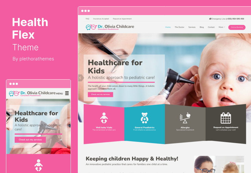 ธีม HealthFlex - Doctor Medical Clinic & Health WordPress Theme
