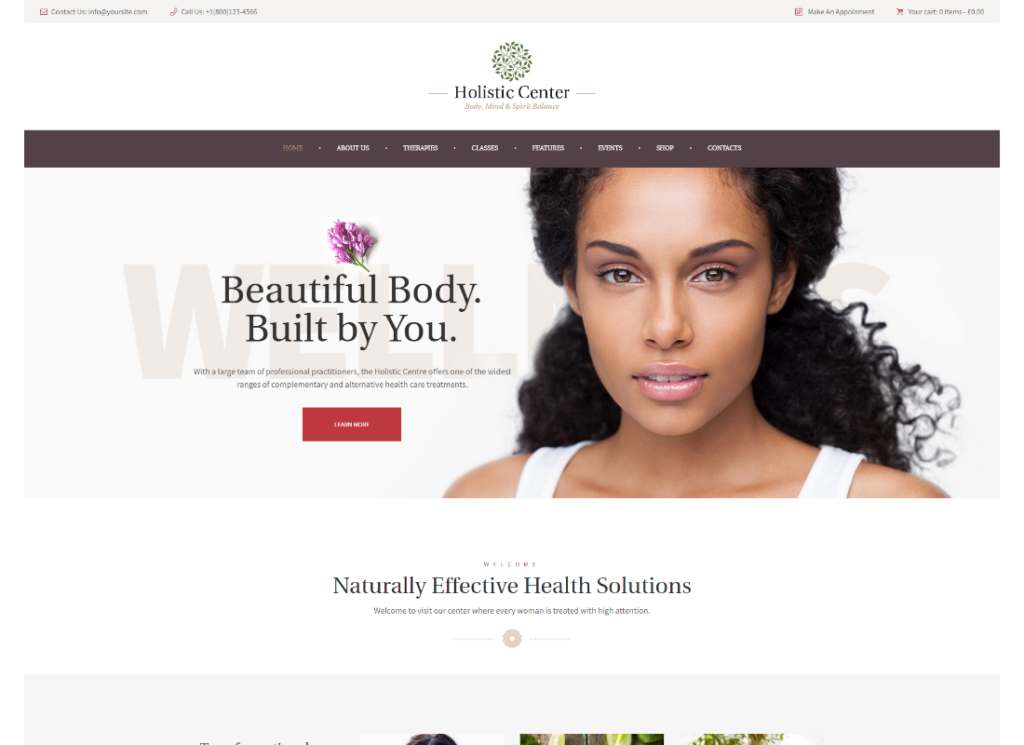 Centro olistico - Tema WordPress per saloni di benessere e spa