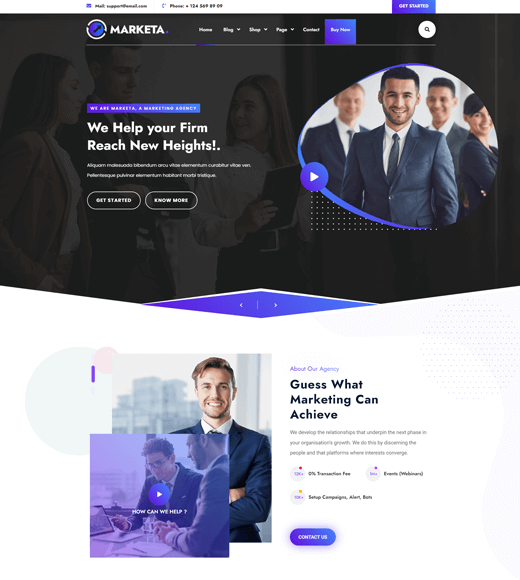 Motyw WordPress dla agencji marketingowej