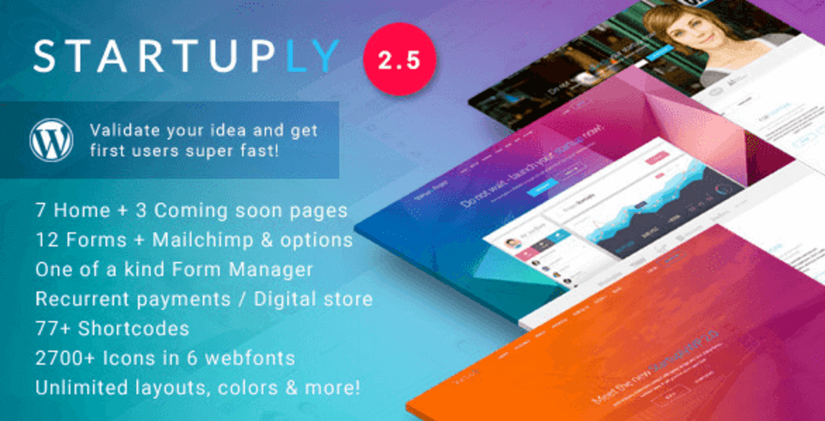 O tema Startuply.