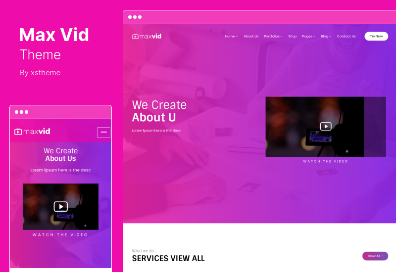 Motyw MaxVid - Motyw WordPress dla agencji wideo