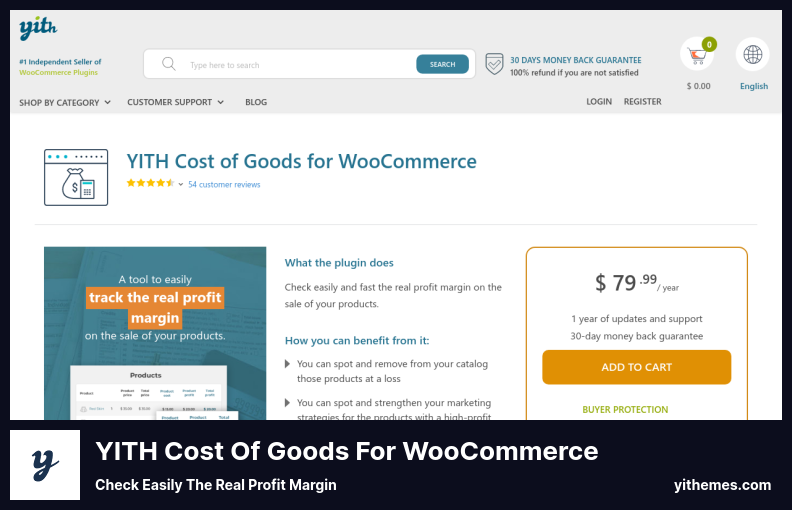 YITH Cost of Goods for WooCommerce Plugin - Verificați cu ușurință Marja de profit reală