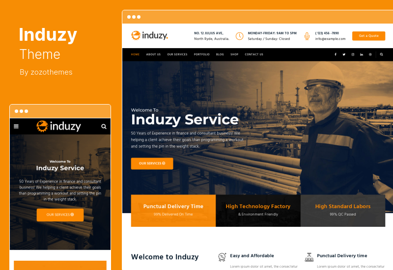 Thème Induzy - Thème WordPress Usine & Industriel