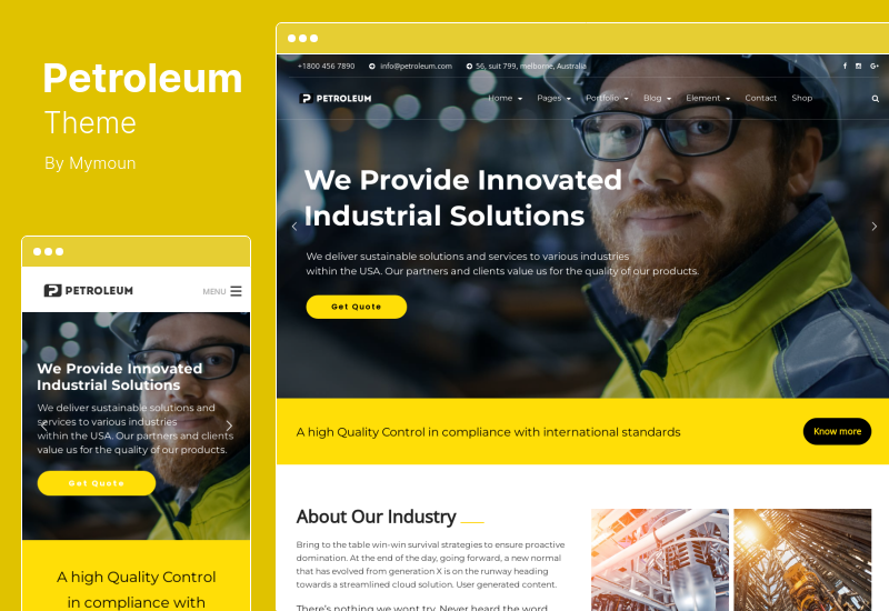 Thème pétrolier - Thème WordPress industriel pour le pétrole et le gaz