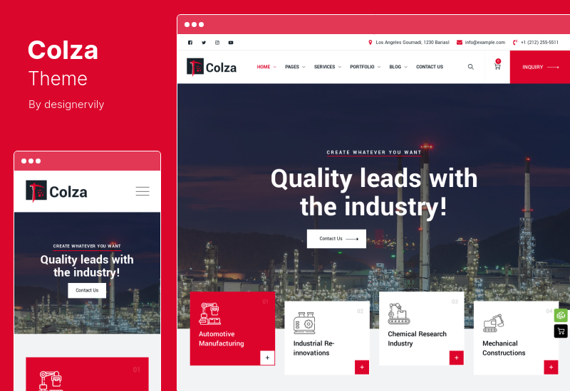 Thème Colza - Thème WordPress pour l'exploitation minière et l'industrie