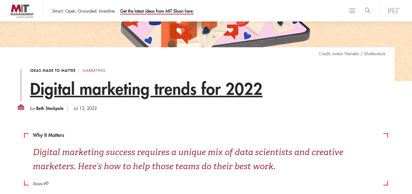 Un article sur les tendances du marketing numérique en 2022 ne restera pas un contenu evegreen