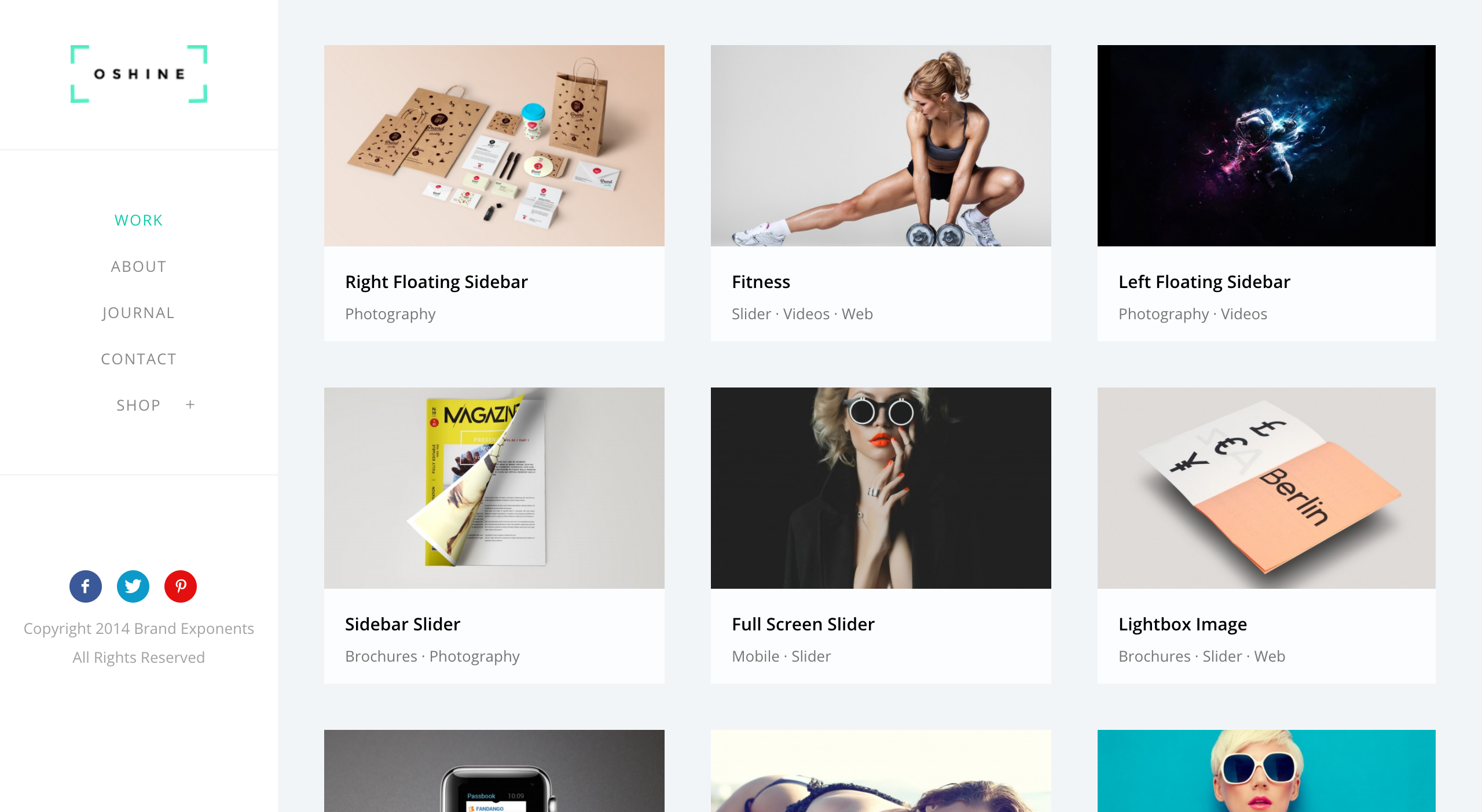 Captura de tela do tema Oshine