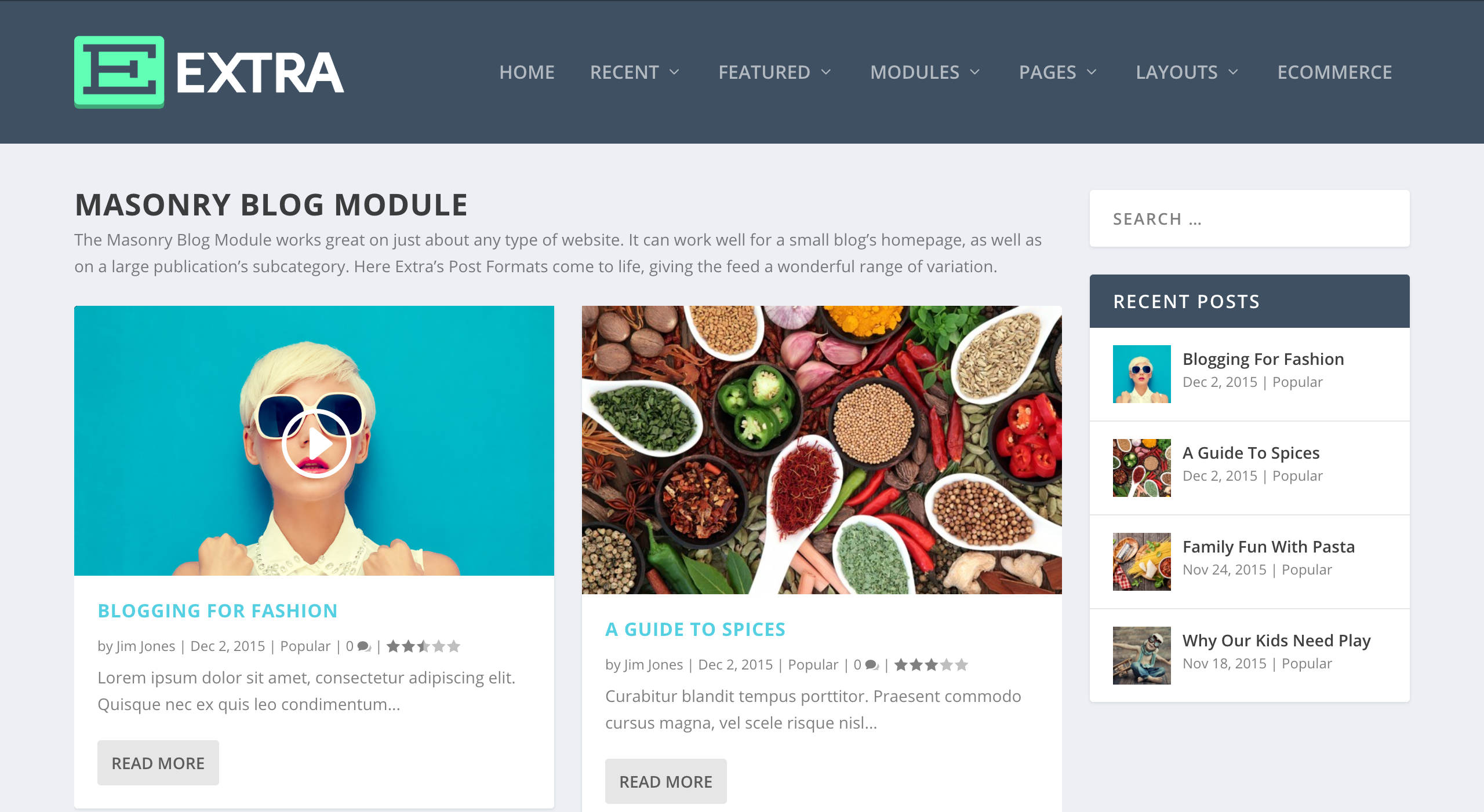 Captura de tela do tema Extra