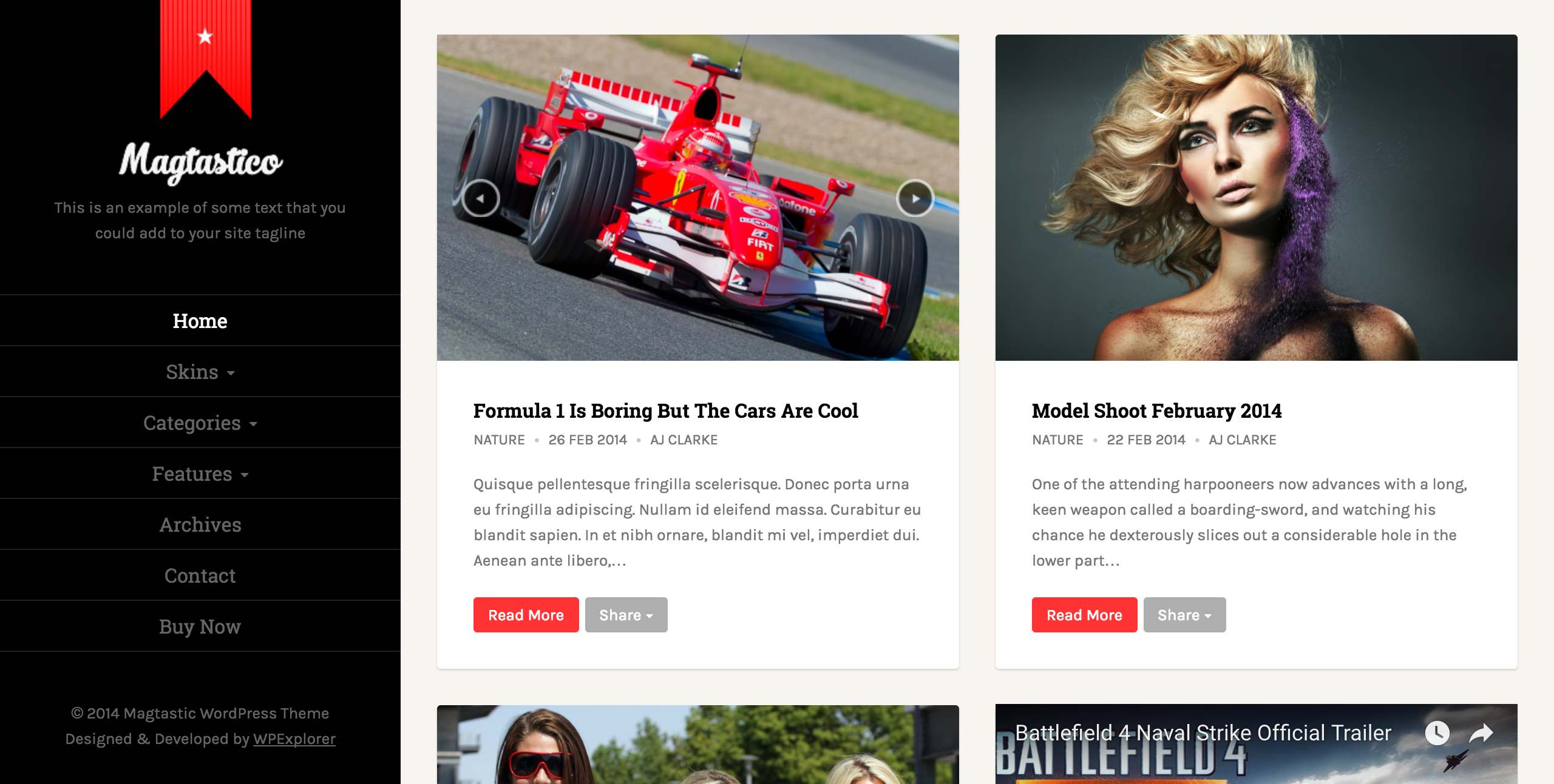 Captura de tela do tema Magtastico